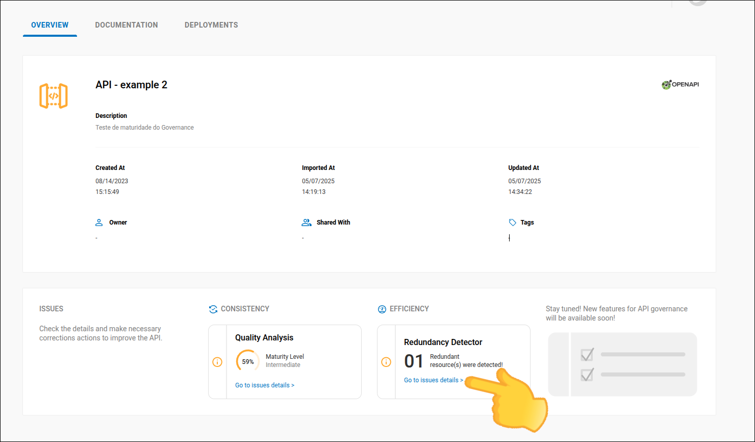 Discovery overview screen