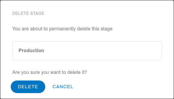 Workflow deletion confirmation screen
