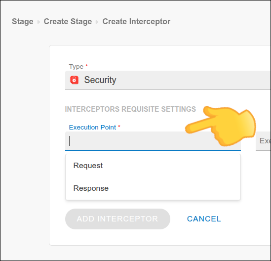 Interceptor execution point selection