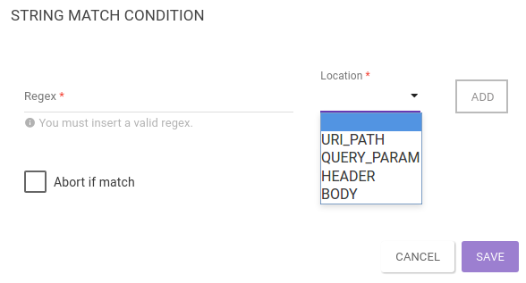 string match conditions