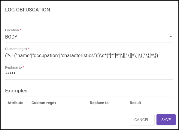 log obfuscation ex multiple