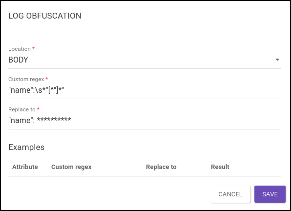 log obfuscation ex name