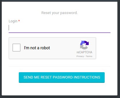 reset password