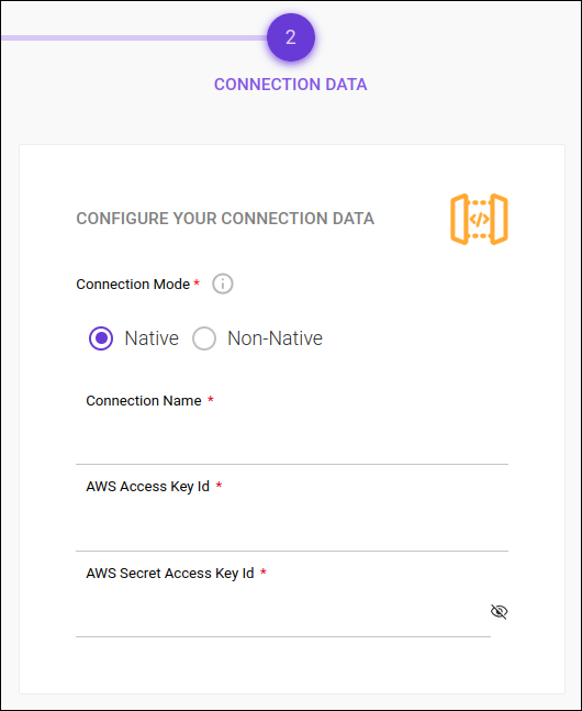 detail of the connection creation screen with step 2 for AWS gateways