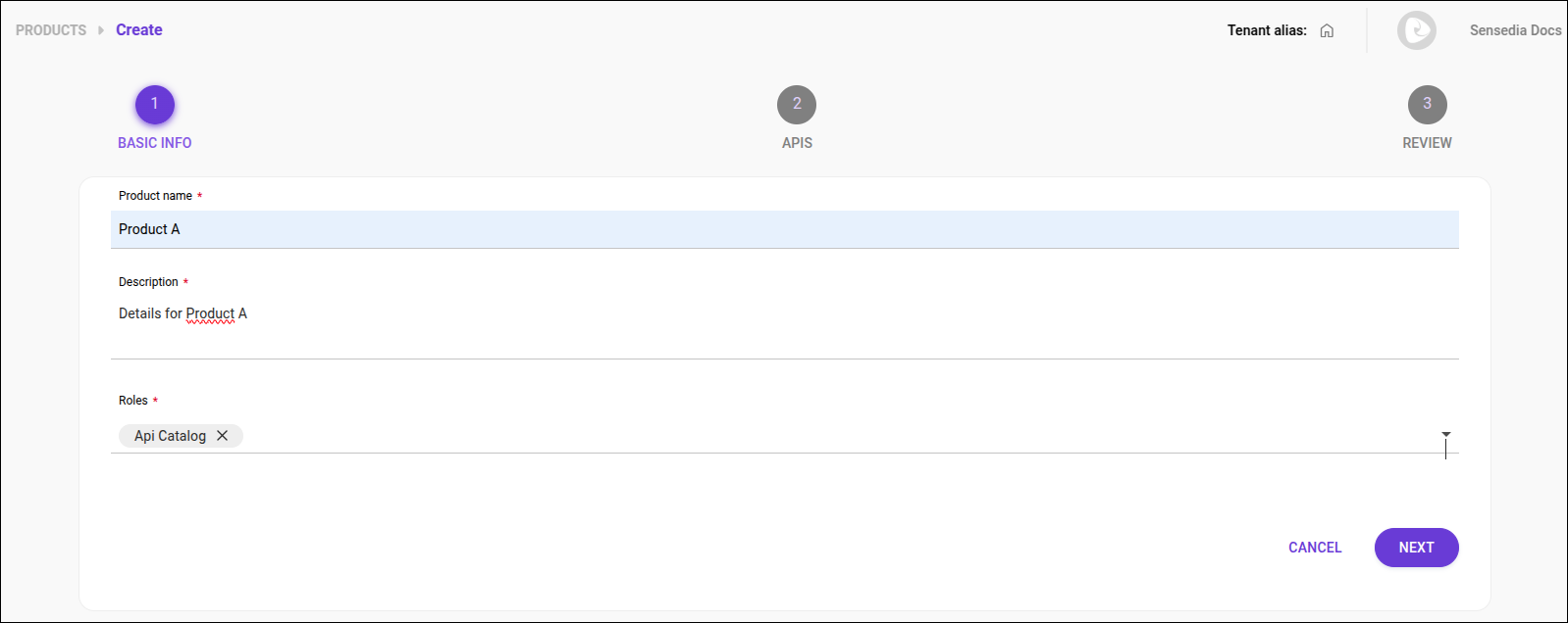 step 1 of product registration