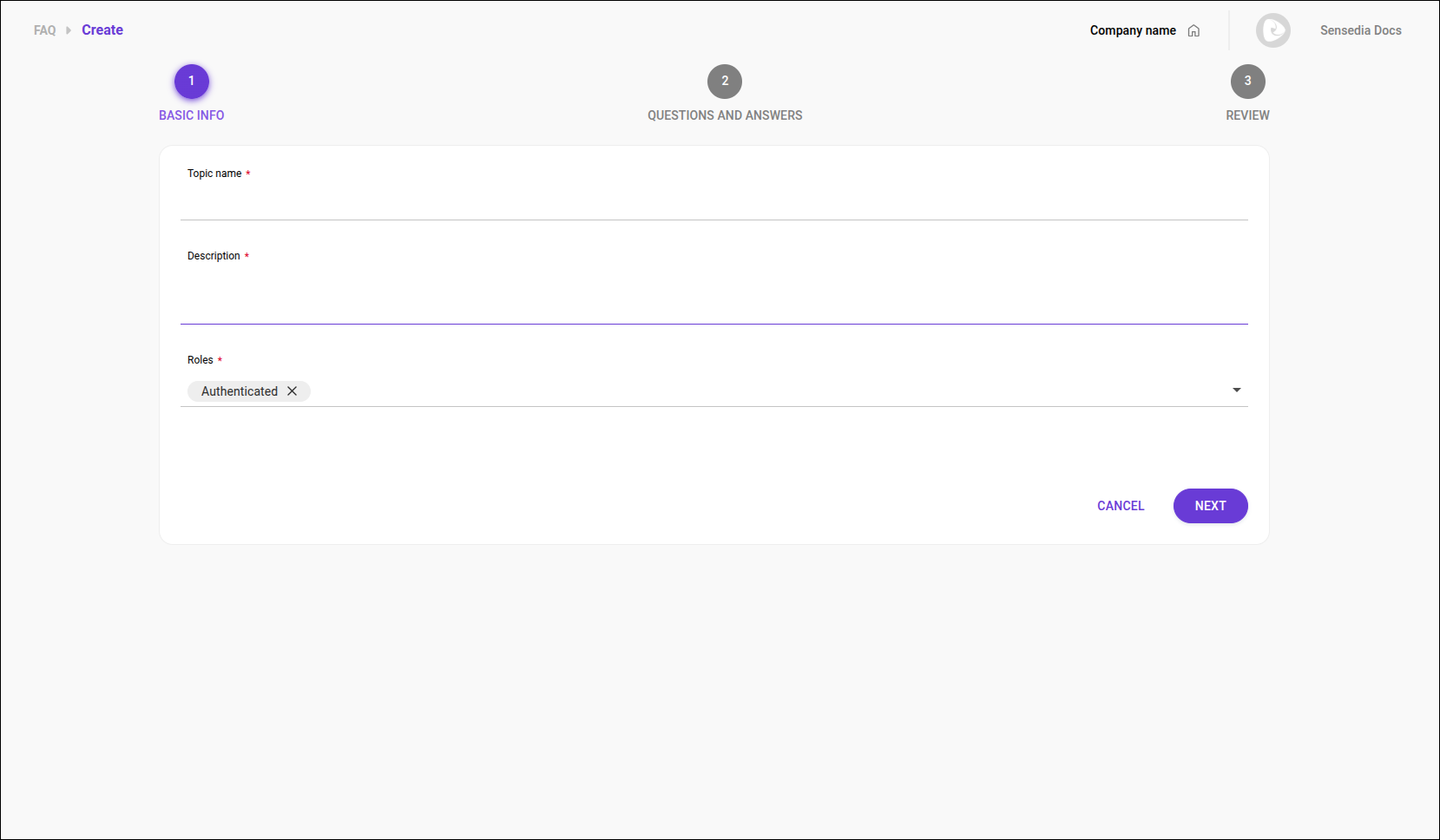 faq portal manager create 1