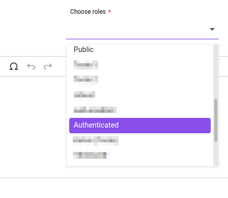 part of the guides screen with the role field in the center