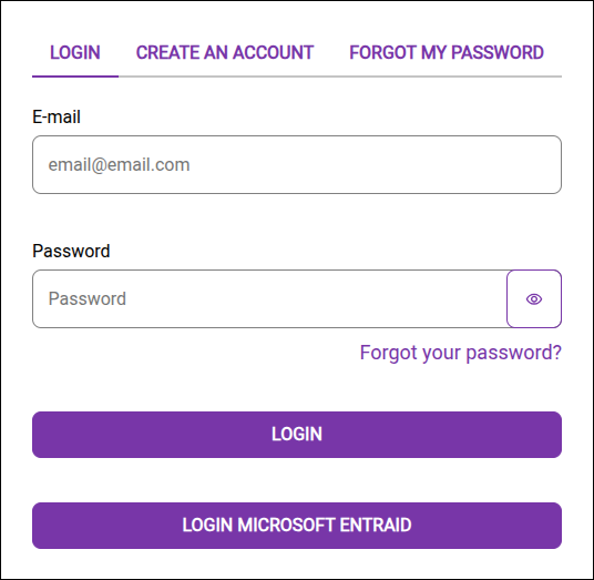 Developer Portal login screen