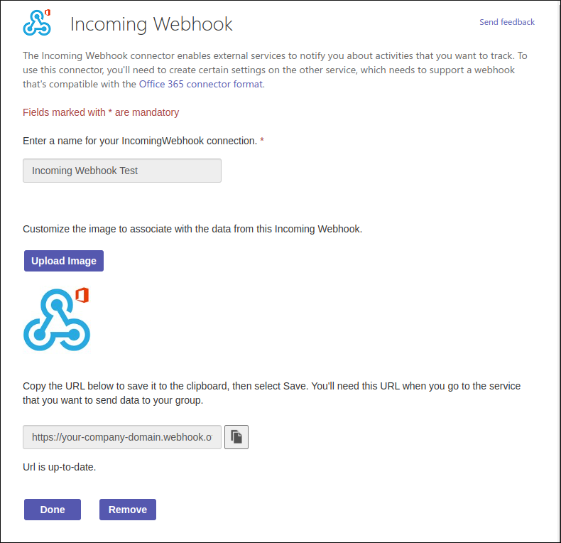 create incoming webhook