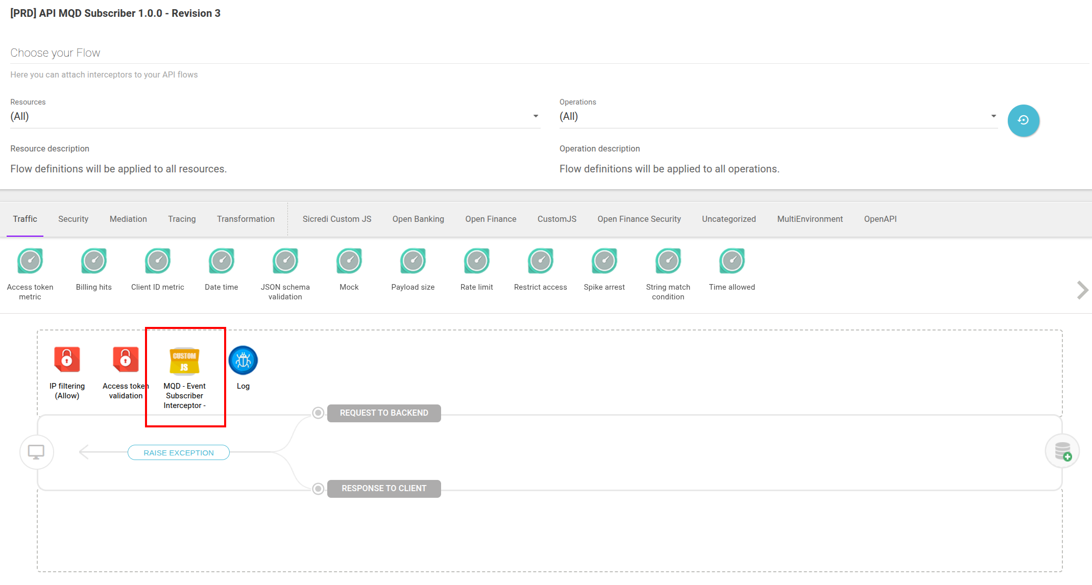 JS interceptor in MQD Subscriber API