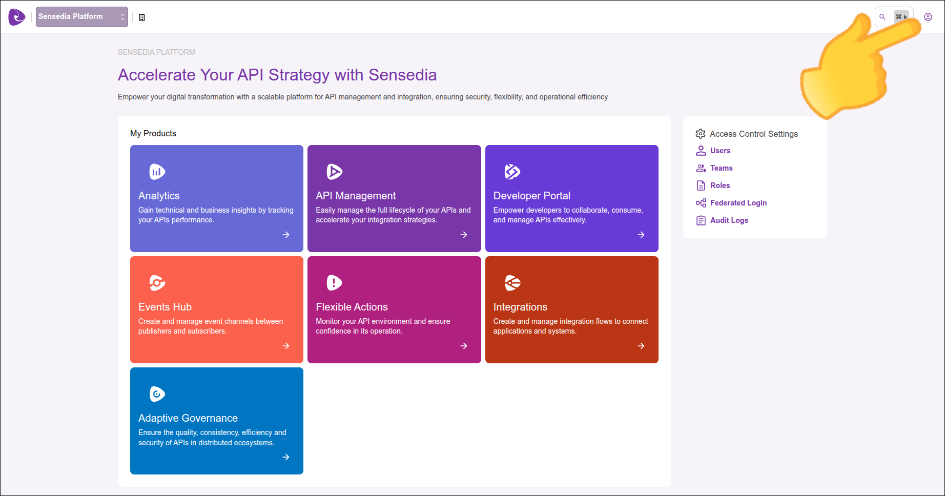 alt:"destaque para ícone de acesso"