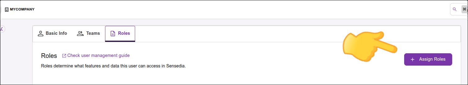 imagem da tela com destaque para Assign Role