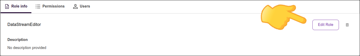 Role Info com destaque para o botão Edit Role