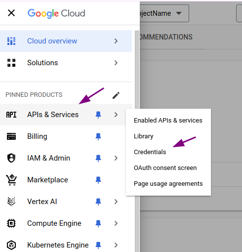 gsuite api services credentials