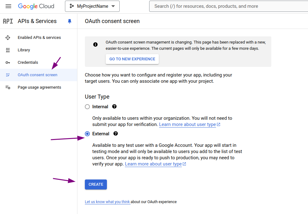 gsuite consent screen create