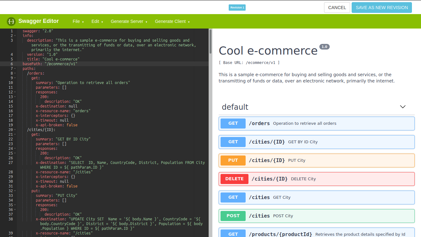 swagger editor view