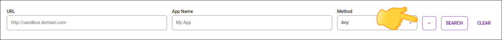 barra de busca com destaque para o botão para expandir