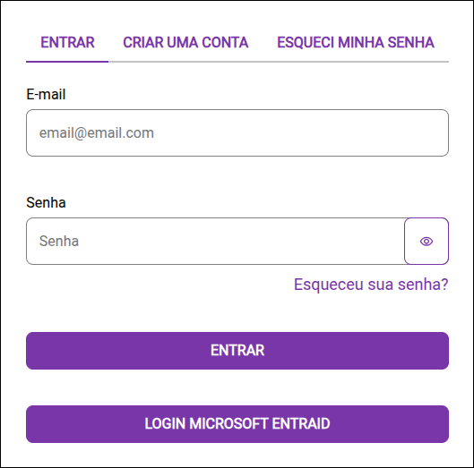 tela de login do Developer Portal