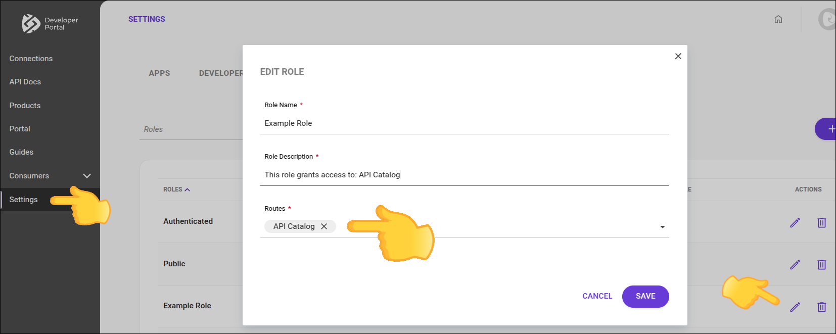 "tela Settings com destaque para menu