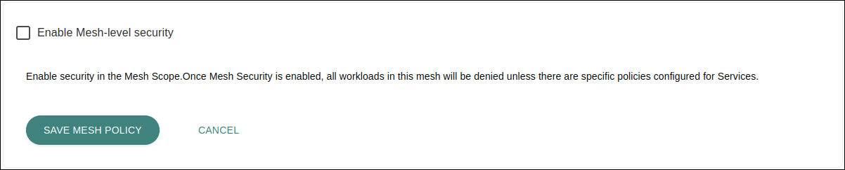 meshes security settings