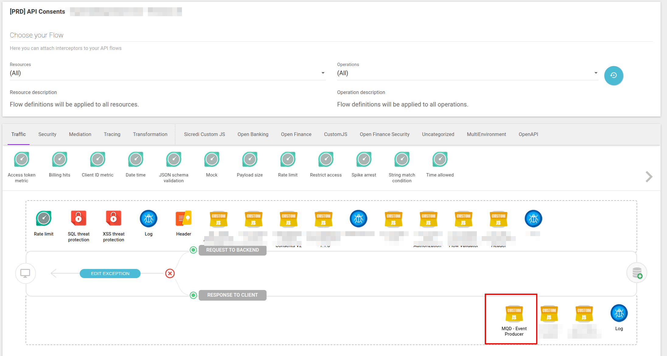 Adição do Interceptor JS no Flow